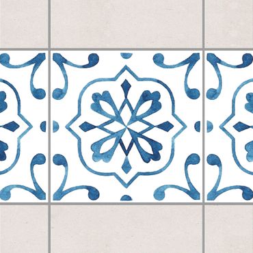 Autocolantes para azulejos Pattern Blue White Series No.4
