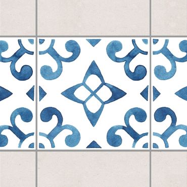 Autocolantes para azulejos Pattern Blue White Series No.5