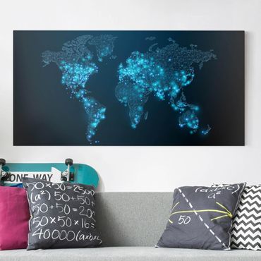 Telas decorativas Connected World World Map