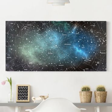 Telas decorativas Stellar Constellation Map Galactic Nebula