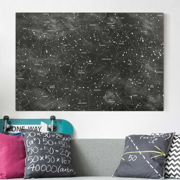 Telas decorativas Map Of Constellations Blackboard Look