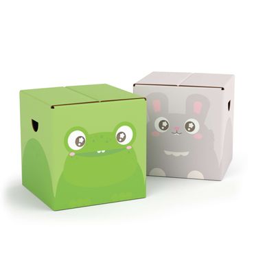 FOLDZILLA Bancos para crianças Happy Frog & Rabbit