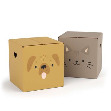 FOLDZILLA Bancos para crianças Cute Dog & Cat