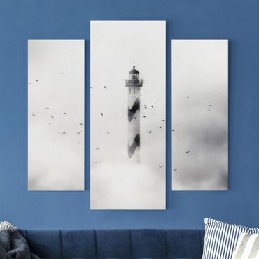Telas decorativas 3 partes Lighthouse In The Fog