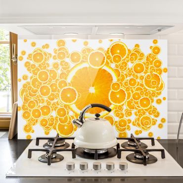 Painel anti-salpicos de cozinha Retro Orange Pattern