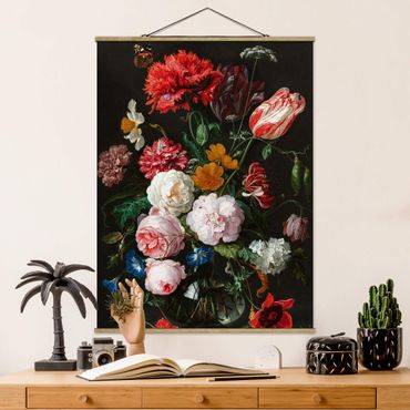 Quadros em tecido Jan Davidsz De Heem - Still Life With Flowers In A Glass Vase
