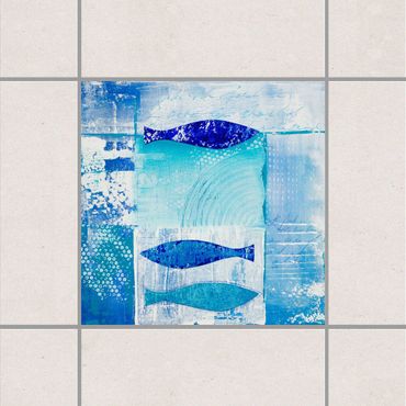 Autocolantes para azulejos Fish in the Blue