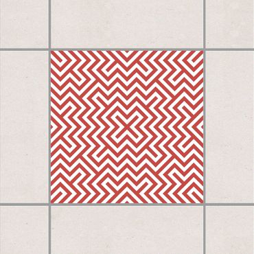 Autocolantes para azulejos Geometric stripe pattern Red