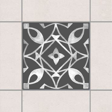 Autocolantes para azulejos Pattern Dark Gray White Series No.08