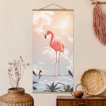 Quadros em tecido Sky With Flamingo