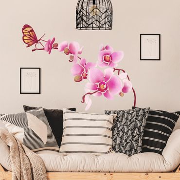 Autocolantes de parede Orchid With Butterfly