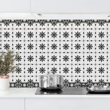 Backsplash de cozinha Geometrical Tile Mix Cross Black