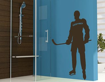 Autocolantes de parede Wall Decal no.RS109 Customised text Ice Hockey