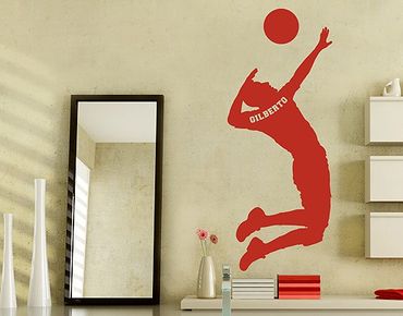 Autocolantes de parede Wall Decal no.RS124 Customised text Volleyball