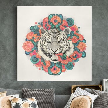 Telas decorativas Illustration Tiger Drawing Mandala Paisley
