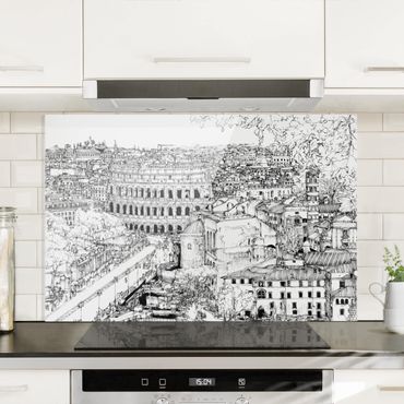 Painel anti-salpicos de cozinha City Study - Rome