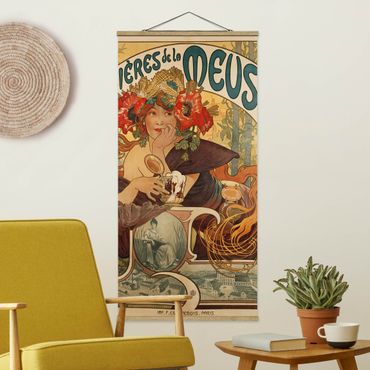 Quadros em tecido Alfons Mucha - Poster For La Meuse Beer