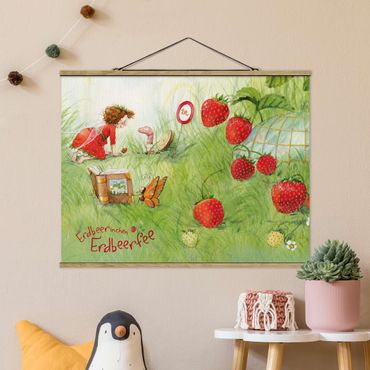 Quadros em tecido Little Strawberry Strawberry Fairy- With Worm Home