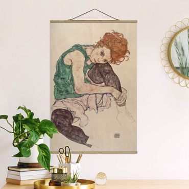 Quadros em tecido Egon Schiele - Sitting Woman With A Knee Up