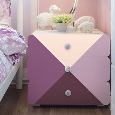 Papel autocolante para móveis 3 Violet Squares Flower Colours & Light Contrast Colours