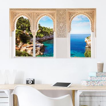 Autocolantes de parede Decorated Window Cala De Deia In Majorca