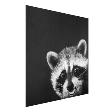 Quadros forex Illustration Racoon Black And White Painting