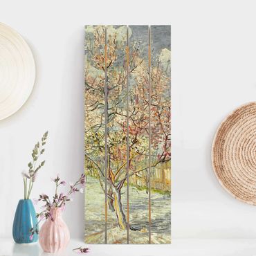Quadros em madeira Vincent van Gogh - Flowering Peach Trees