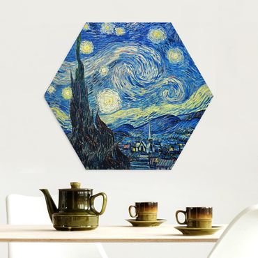 Quadros hexagonais Vincent Van Gogh - The Starry Night