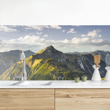 Backsplash de cozinha Mountains And Valley Of The Lechtal Alps In Tirol