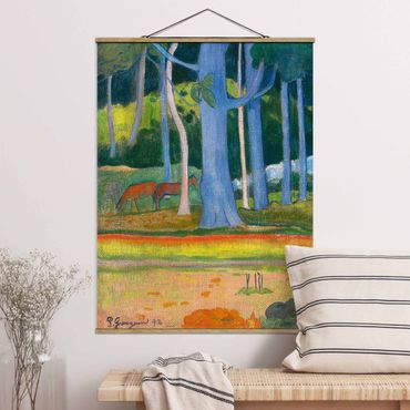 Quadros em tecido Paul Gauguin - Landscape with blue Tree Trunks