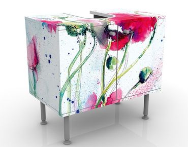 Móveis para lavatório Painted Poppies