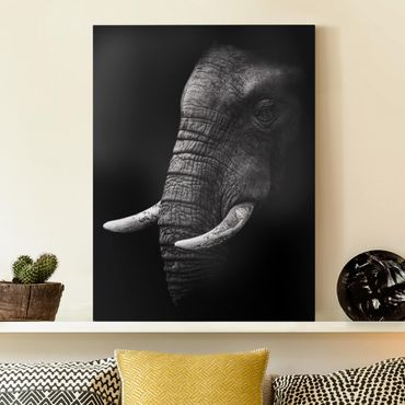 Telas decorativas Dark Elephant Portrait
