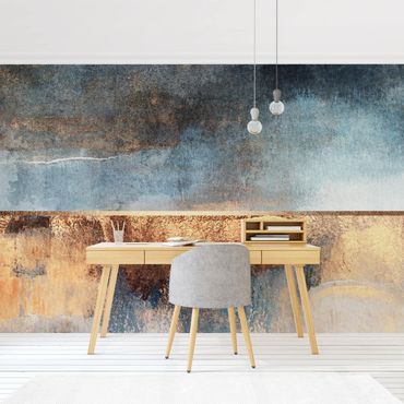 Mural de parede Abstract Lakeshore In Gold
