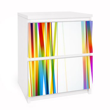 Papel autocolante para móveis Cómoda Malm Rainbow Stripes