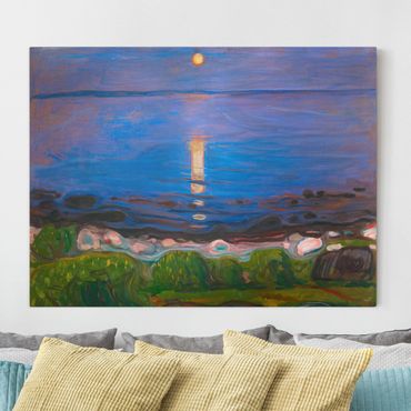 Telas decorativas Edvard Munch - Summer Night By The Beach