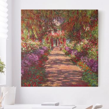 Telas decorativas Claude Monet - Pathway In Monet's Garden At Giverny