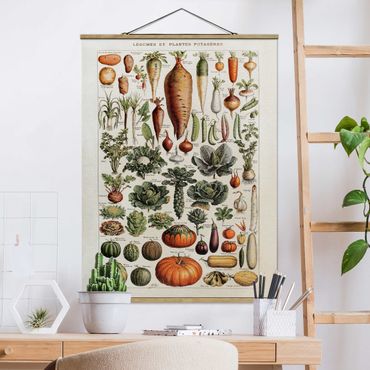 Quadros em tecido Vintage Board Vegetables