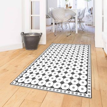 Tapete vinílico Geometrical Tiles Cottage Black And White With Border