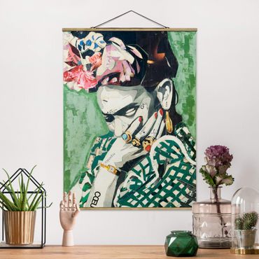 Quadros em tecido Frida Kahlo - Collage No.3