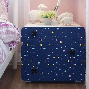 Papel autocolante para móveis Nightsky Children Pattern With Colourful Stars