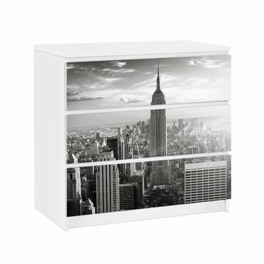 Papel autocolante para móveis Cómoda Malm Manhattan Skyline