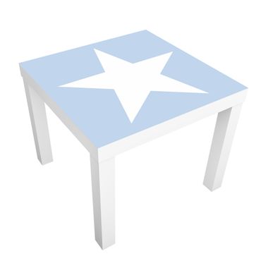 Papel autocolante para móveis Mesa Lack IKEA Big White Stars on Blue