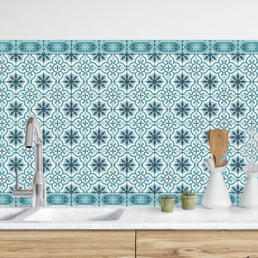 Backsplash de cozinha Geometrical Tile Mix Cross Turquoise