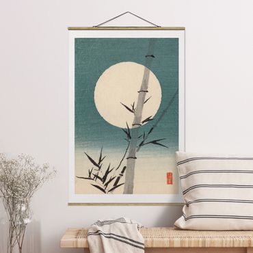 Quadros em tecido Japanese Drawing Bamboo And Moon