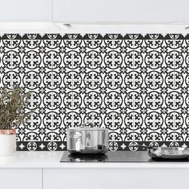 Backsplash de cozinha Geometrical Tile Mix Circles Black