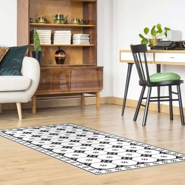 Tapete vinílico Geometrical Tiles Cottage Black And White With Border
