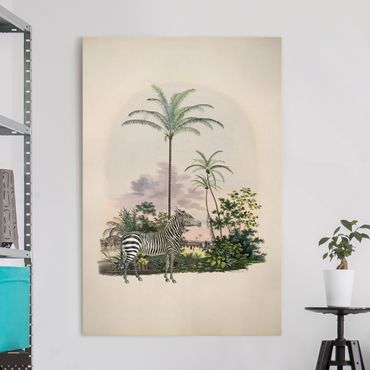 Telas decorativas Zebra Front Of Palm Trees Illustration