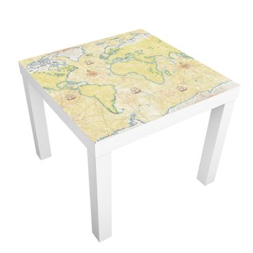 Papel autocolante para móveis Mesa Lack IKEA World Map
