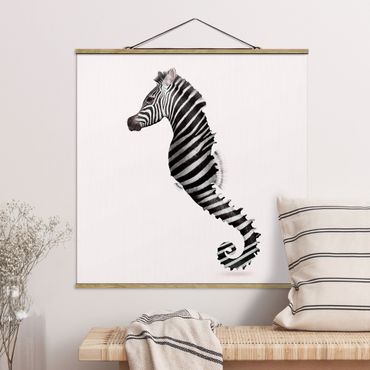 Quadros em tecido Seahorse With Zebra Stripes