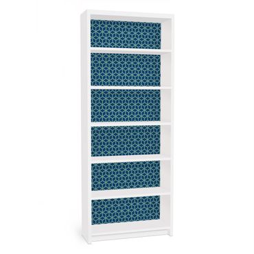 Papel autocolante para móveis Estante Billy IKEA Cube pattern Blue